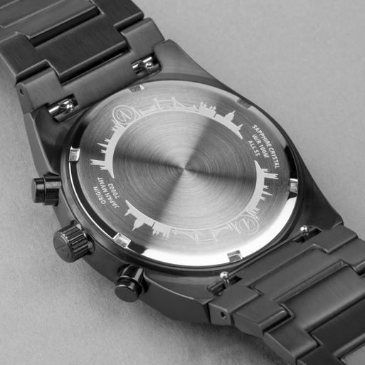Accurist men's black ip stainless steel bracelet clearance watch